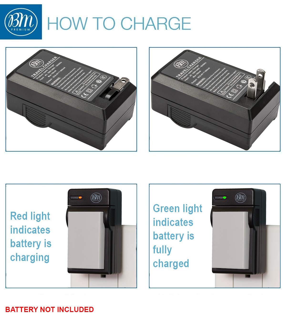BM Premium EN-EL9, EN-EL9A Battery Charger for Nikon D5000, D3000, D60, D40x & D40 Digital SLR Camera - MH-23 Replacement