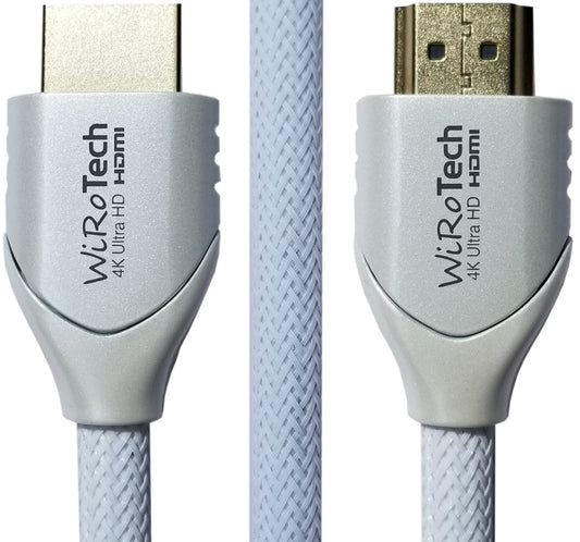 WiRoTech HDMI Cable 4K Ultra HD with Braided Cable, HDMI 2.0 18Gbps, Supports 4K 60Hz, Chroma 4 4 4, Dolby Vision, HDR10, ARC, HDCP2.2 (15 Feet