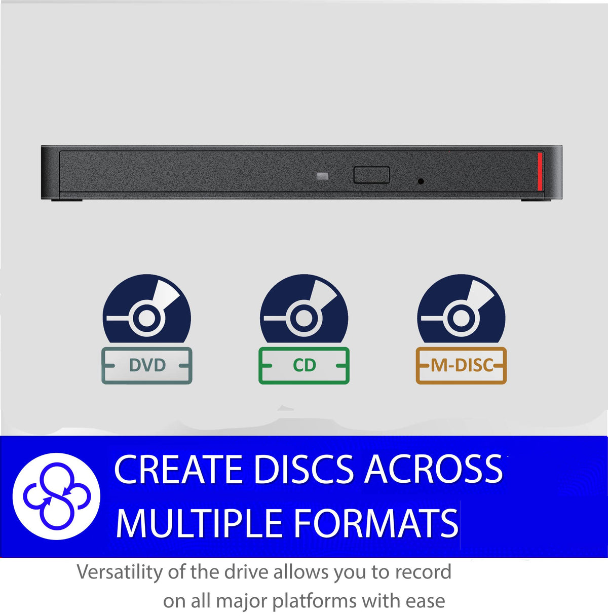 BUFFALO MediaStation 8X Portable DVD Writer with M-DISC Support - TAA Compliant