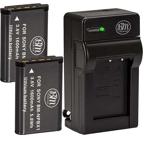 BM Premium 2-Pack of NP-BX1 NP-BX1/M8 Batteries & Charger for Sony CyberShot DSC-RX1, DSC-RX1R, DSC-RX100, DSC-RX100M II, DSC-RX100 III, DSC-H300