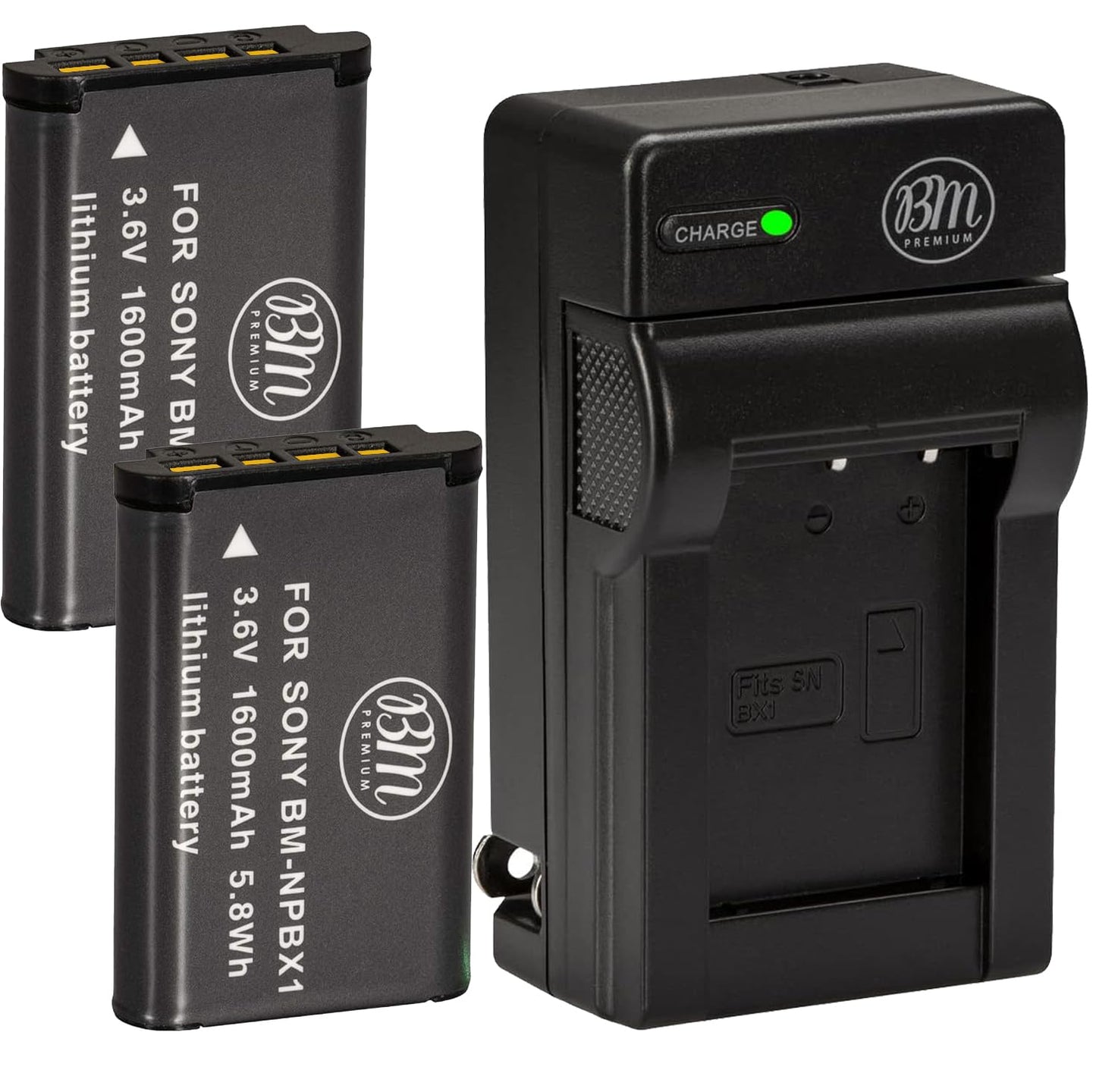 BM Premium 2-Pack of NP-BX1 NP-BX1/M8 Batteries & Charger for Sony CyberShot DSC-RX1, DSC-RX1R, DSC-RX100, DSC-RX100M II, DSC-RX100 III, DSC-H300