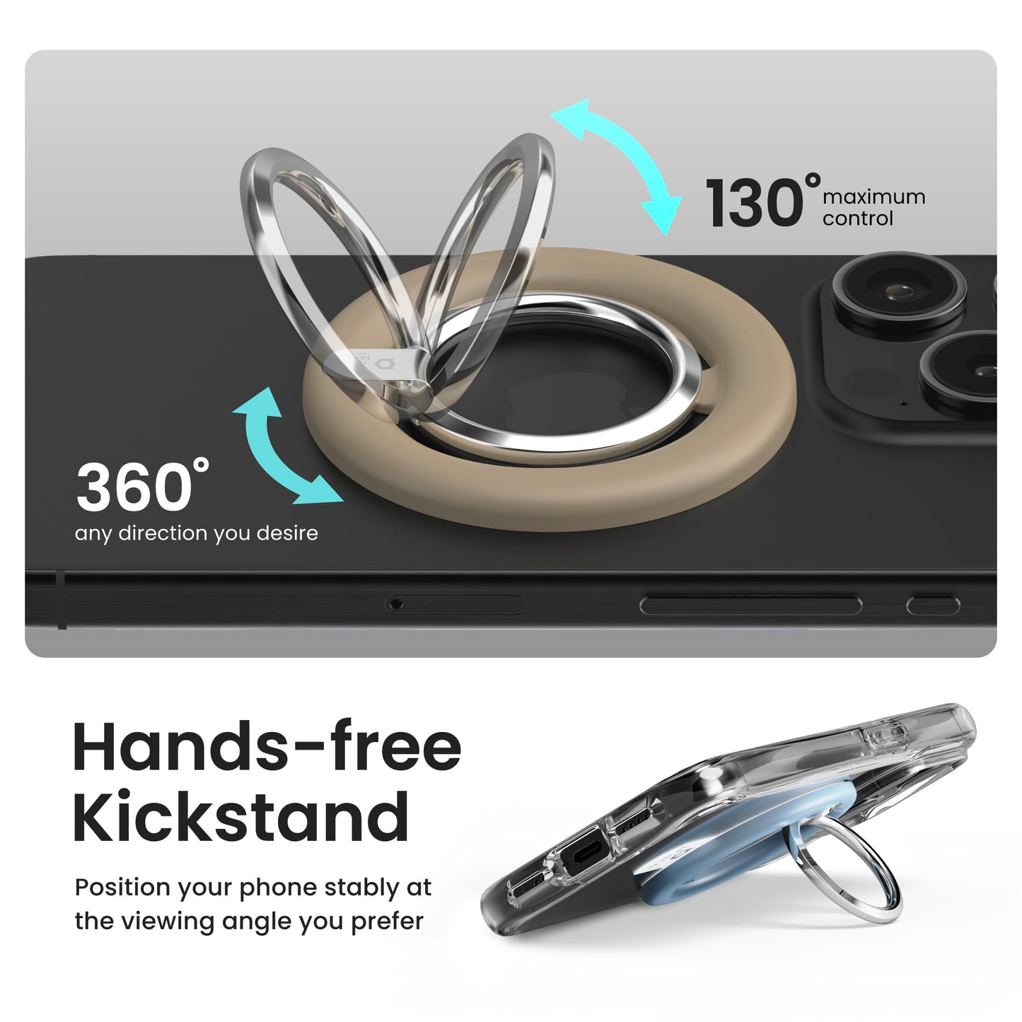 iFace MagSynq Smart Finger Ring Holder [ Compatible with MagSafe ] Magnetic Universal Smartphone Accessory for Girls/Women - Cute Stick-On Phone