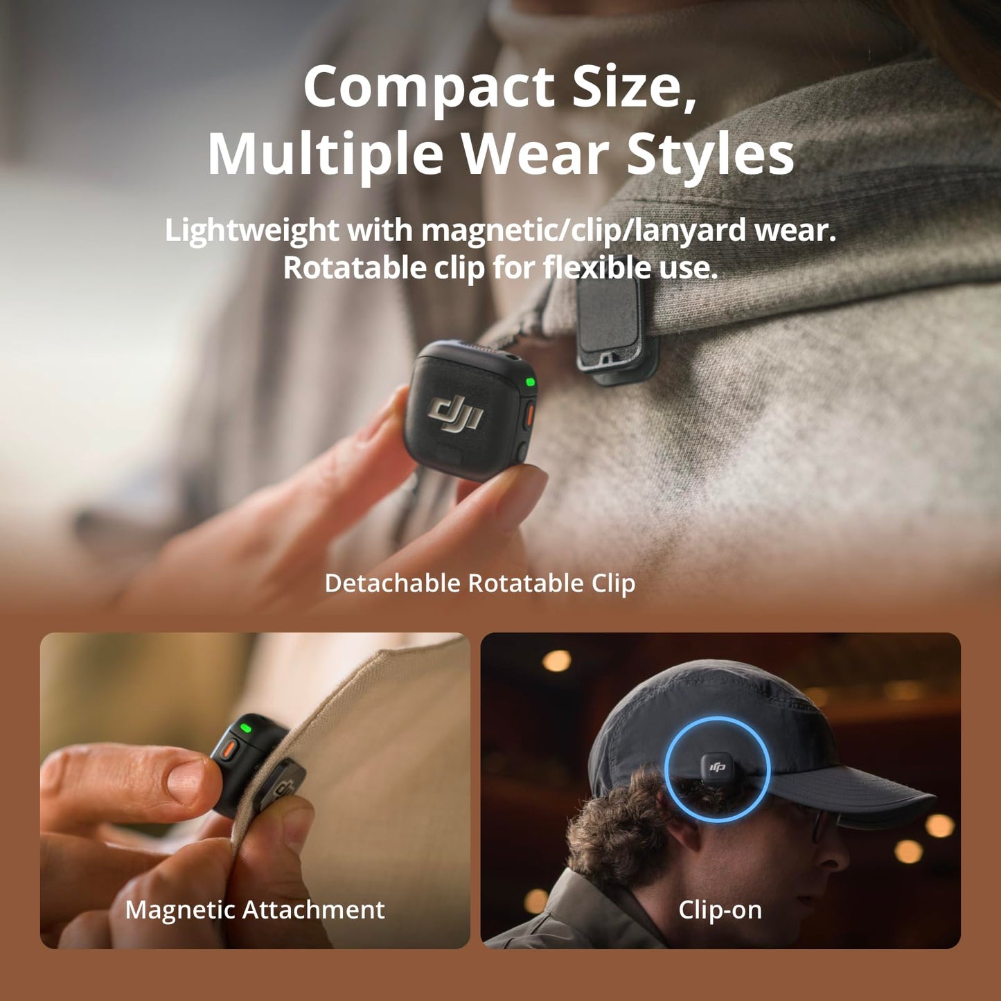 DJI Mic 3 (1 TX + 1 RX), Wireless Lavalier Mic for iPhone/Camera/Android, Ultralight, Extended Operating Time & Fast Charging, 1312ft (400m)