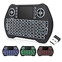 Upvivi Backlit Mini Keyboard,2.4GHz Wireless Mini Keyboard with Touchpad Mouse Handheld Remote Control for PC, Raspberry Pi 2, Pad, Smart TV, Android