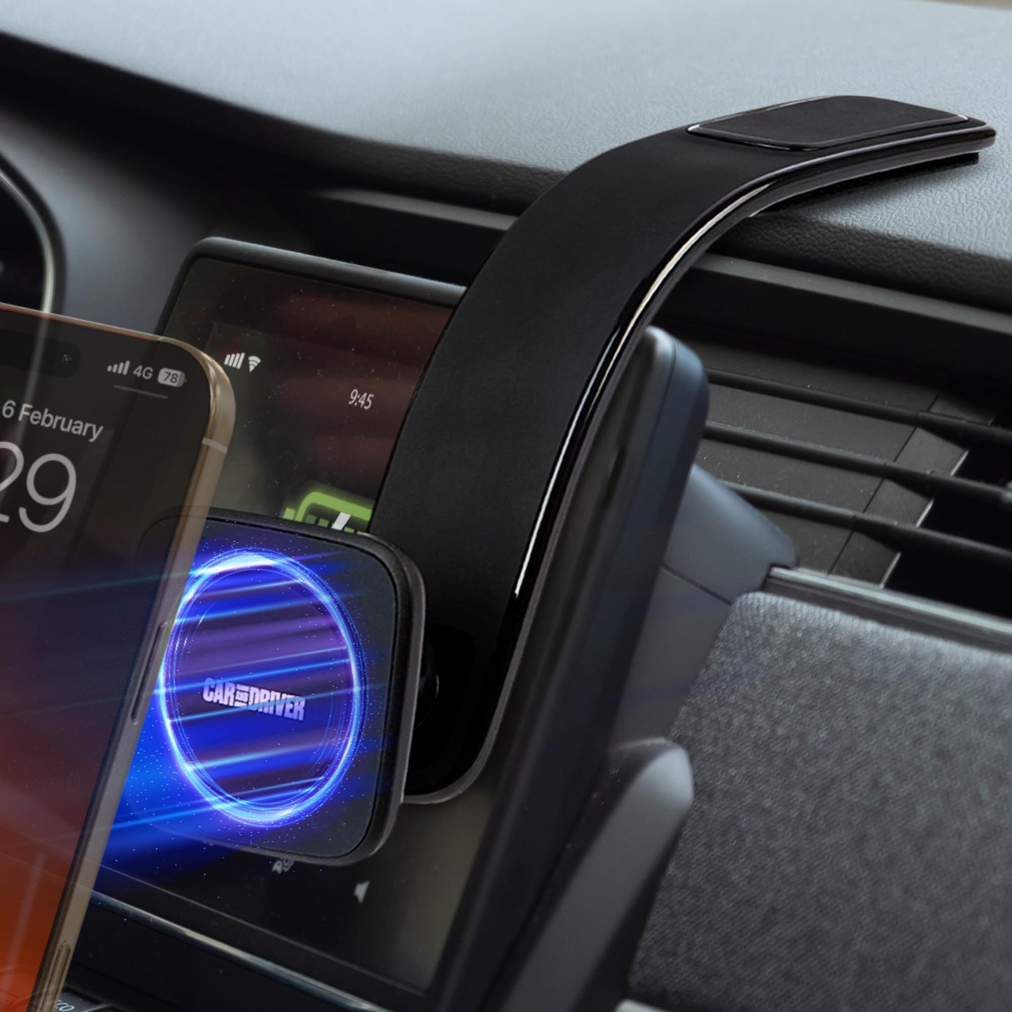Car and Driver Magnetic Phone Holder for Car - MagSafe Compatible Dashboard Mount, Strong N55 Magnets, Flexible Aluminum Arm, iPhone 17/16/15/14/13