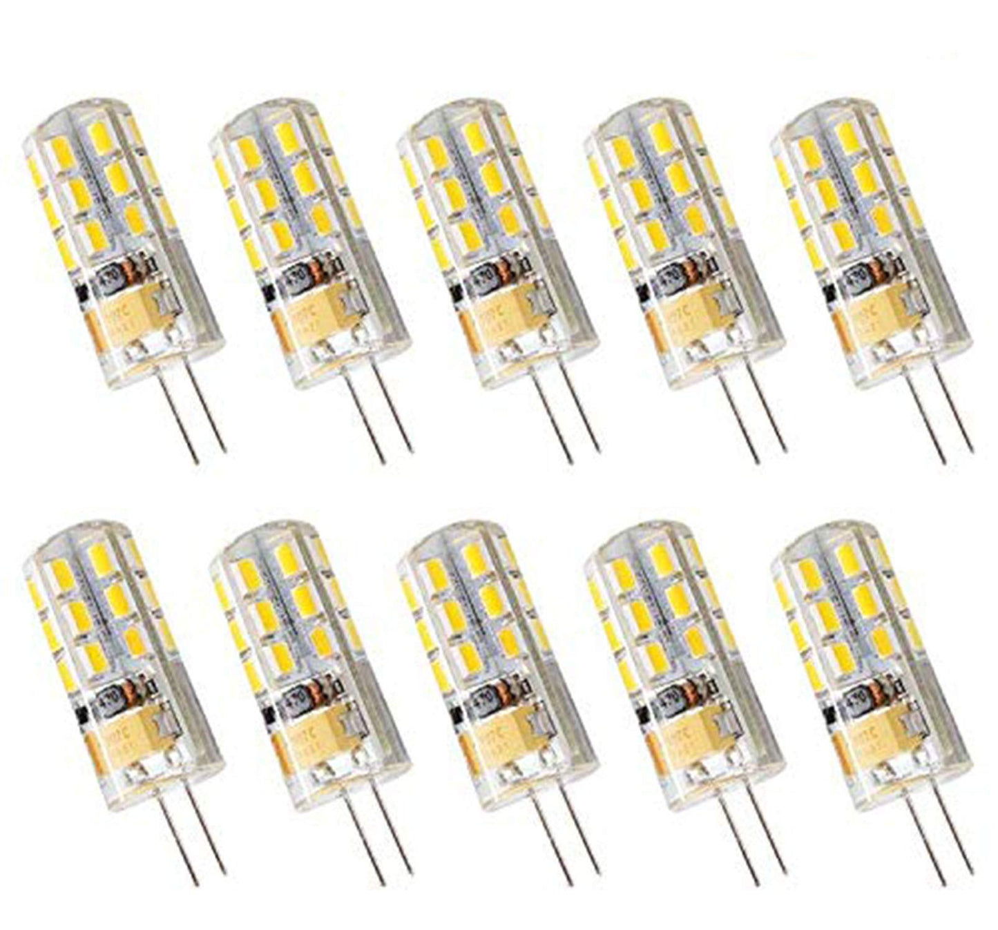G4 3W LED Light Bulb (10 Pack),G4 Bi-Pin Base,30W Halogen Light Bulbs Equivalent,AC/DC 12V 3000K Warm White for Ceiling Lighting,Under Counter Cabinet