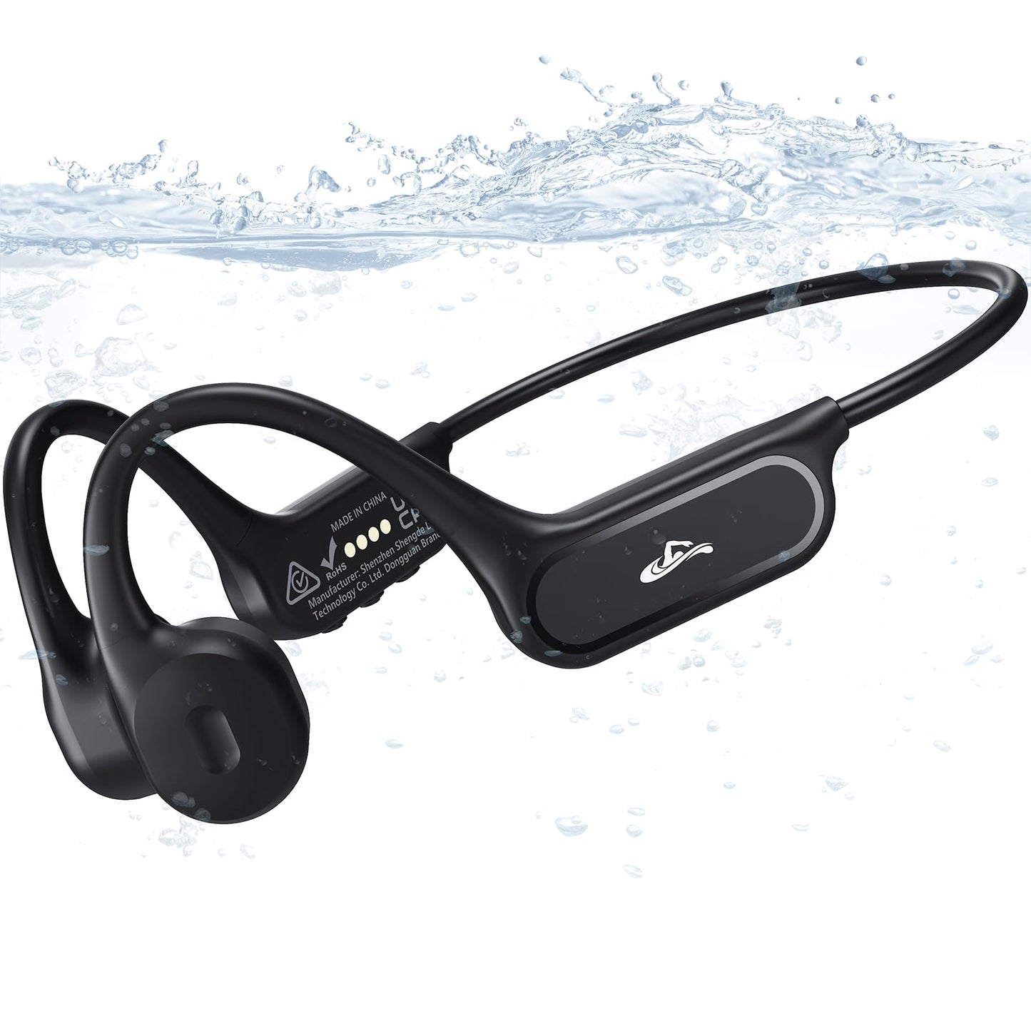 SAMVEK Swimming Headphones, IP68 Waterproof Bone Conduction Headphones for Swimming, Bluetooth 6.1 Swimming Headphone Underwater with MP3 Mode 32GB