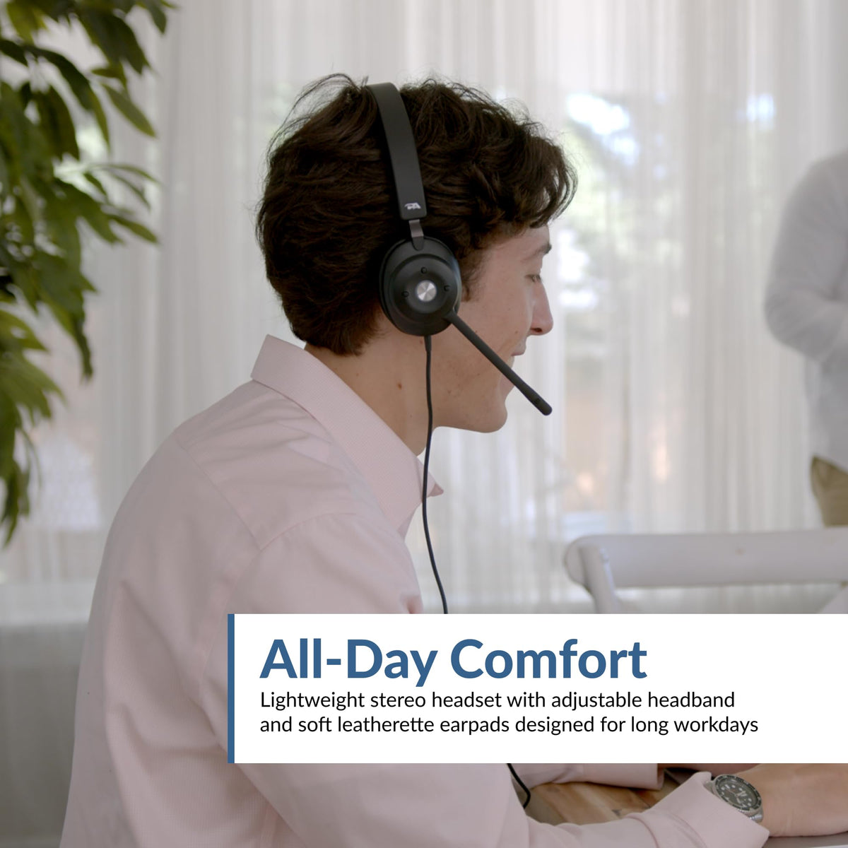 Cyber Acoustics HS-2000 USB Headset, UC Optimized, Earcup Controls