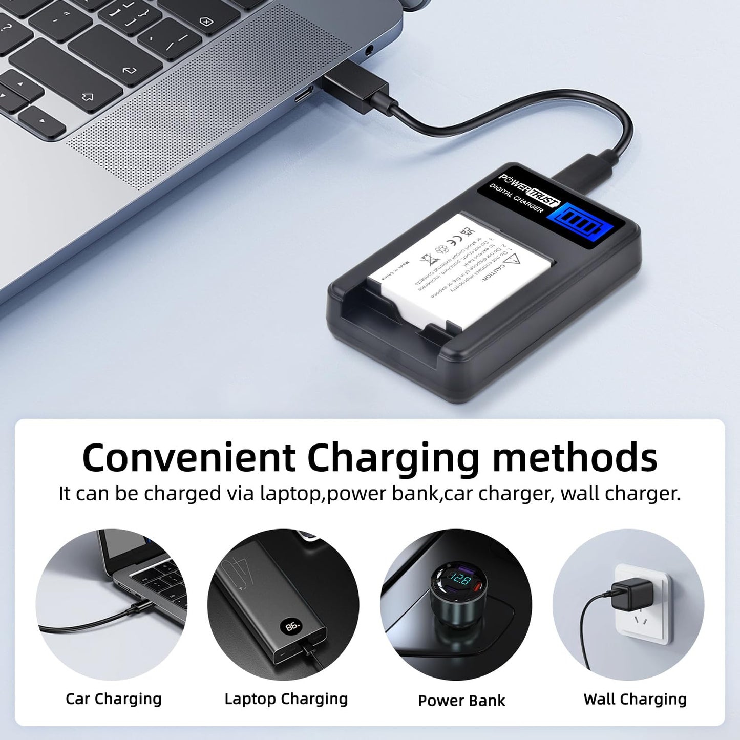 Powertrust 2 Pack NP-BG1 NP-FG1 BG1 Camera Battery and LCD USB Charger For Sony DSC W130 W210 W220 W300 H10 H50 H70 W290 HX7 HX10 HX30 WX10 H55 HX9