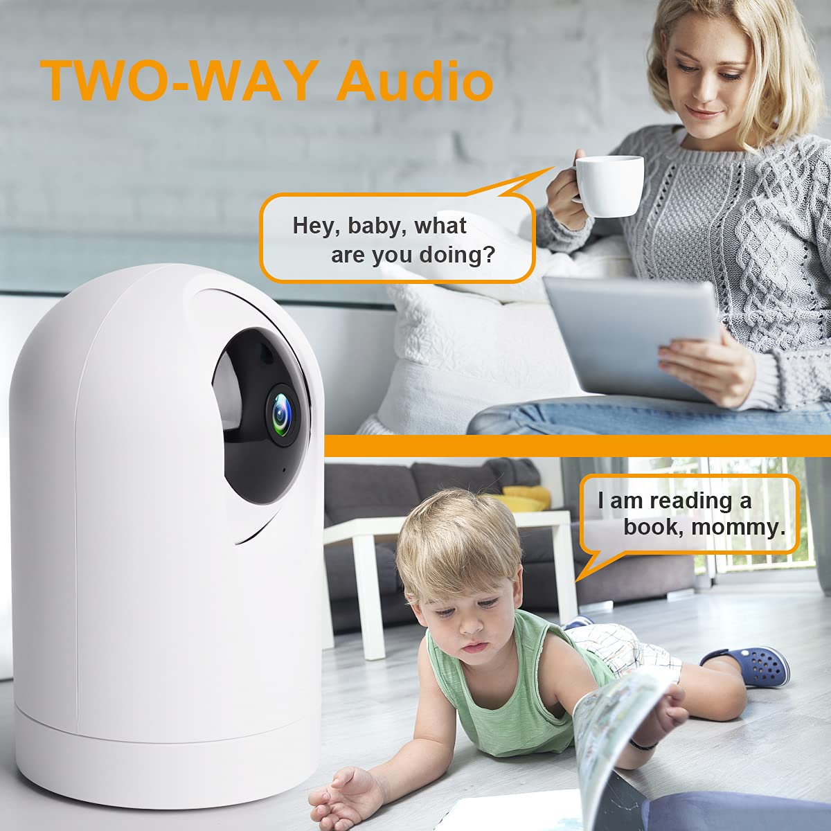 Konnek Stein Indoor Security Camera Wireless, 2K Smart Home IP Camera 2.4G/5G Dual-Band WiFi Connection, Two-Way Audio, AI Human Motion Detection