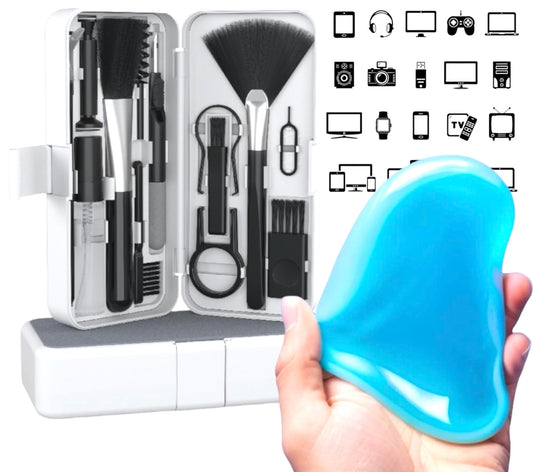 ImmacuKit 18-in-1 Electronic Device Cleaning Kit with Magic Cleaner Gel -Use On Phone, Earbuds, Laptop, Keyboard, Smart Watch, Tablet, PC, Controller