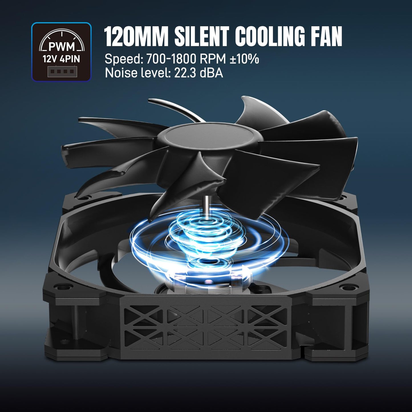 DARKROCK PX4 CPU Air Cooler High-Performance 4 Copper Heat Pipes, 120MM PWM Fan Low Noise - Intel LGA 1851/1700/1200/115X, AMD AM5/AMD4 All Black