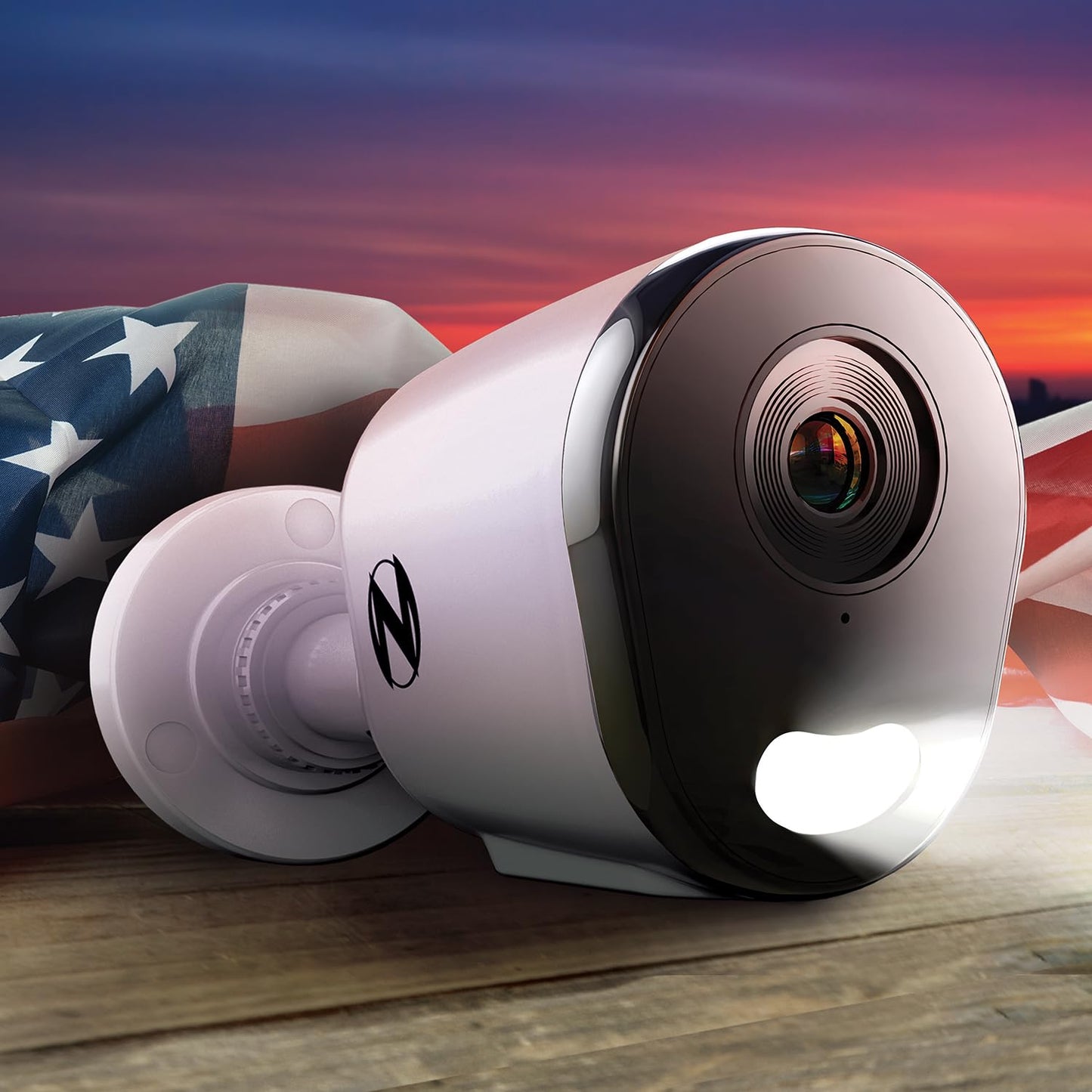 Night Owl Wired IP 4MP Deterrence Camera with 2-Way Audio - White