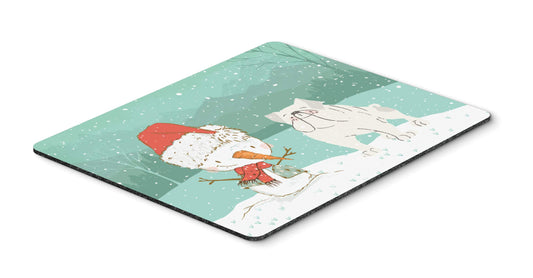 Caroline's Treasures CK2054MP White English Bulldog Snowman Christmas Mouse Pad, Hot Pad or Trivet for Home Office Gaming Working Computers Laptop