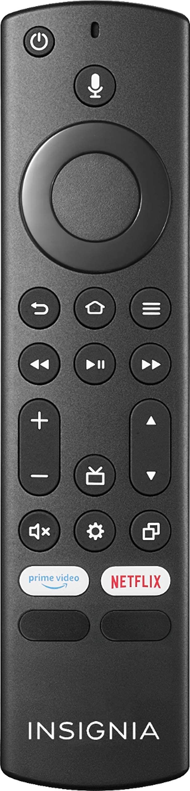 Insignia Remote (NS-RCFNA-21 Rev E) with Microphone for Fire TV - Black (Renewed)
