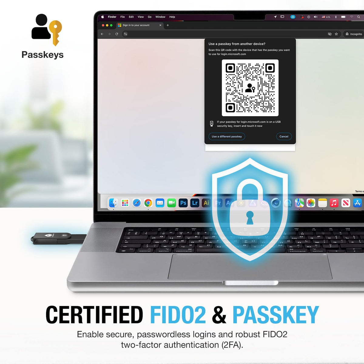 Thetis Pro-C FIDO2 Security Key Passkey Device with USB C & NFC, TOTP/HOTP Authenticator APP, FIDO 2.0 Two Factor Authentication 2FA MFA, Works