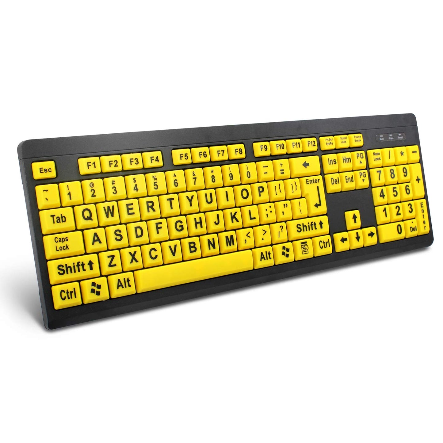 BOOGIIO Large Print Computer Keyboard, Wired USB High Contrast Keyboard with Oversized Print Letters for Visually Impaired Low Vision Individuals