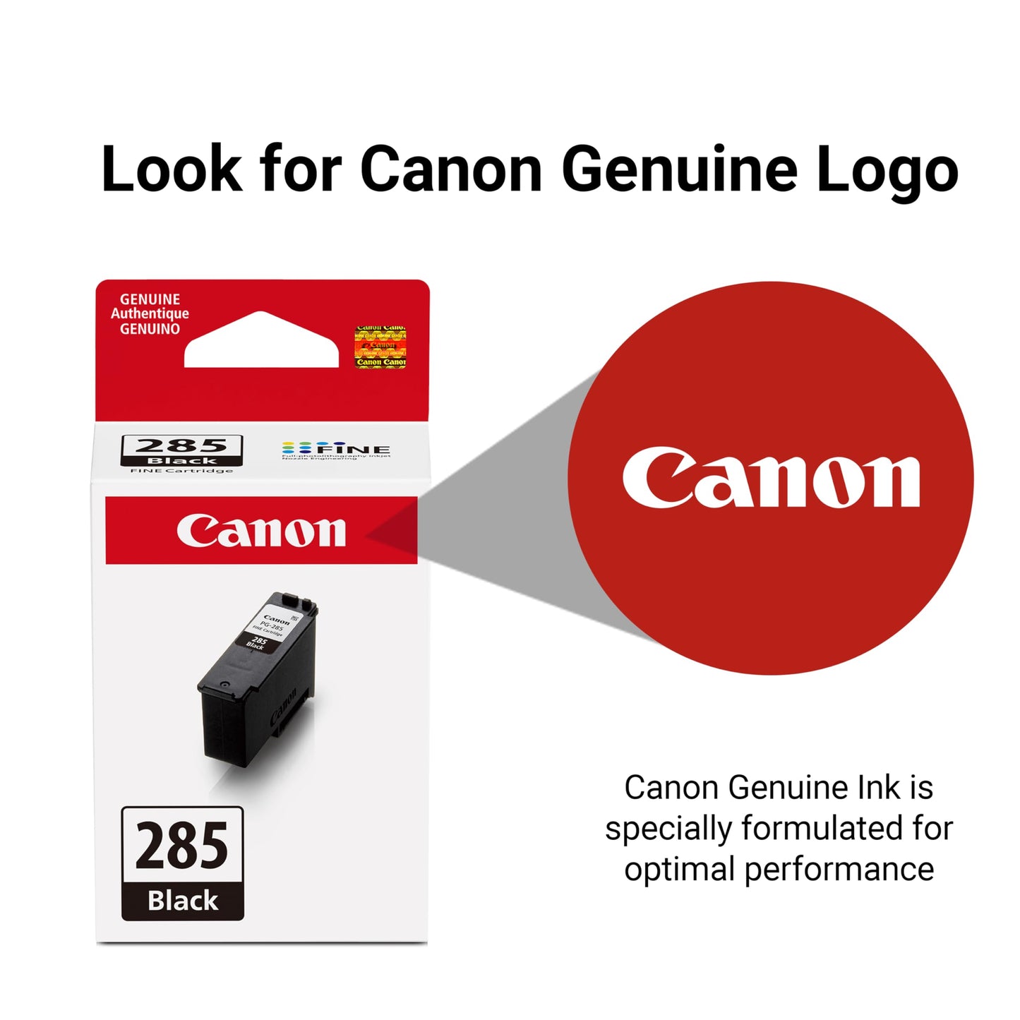 Canon PG-285 Genuine Black Ink Cartridge, Compatible with TR7820, TS7720/7722