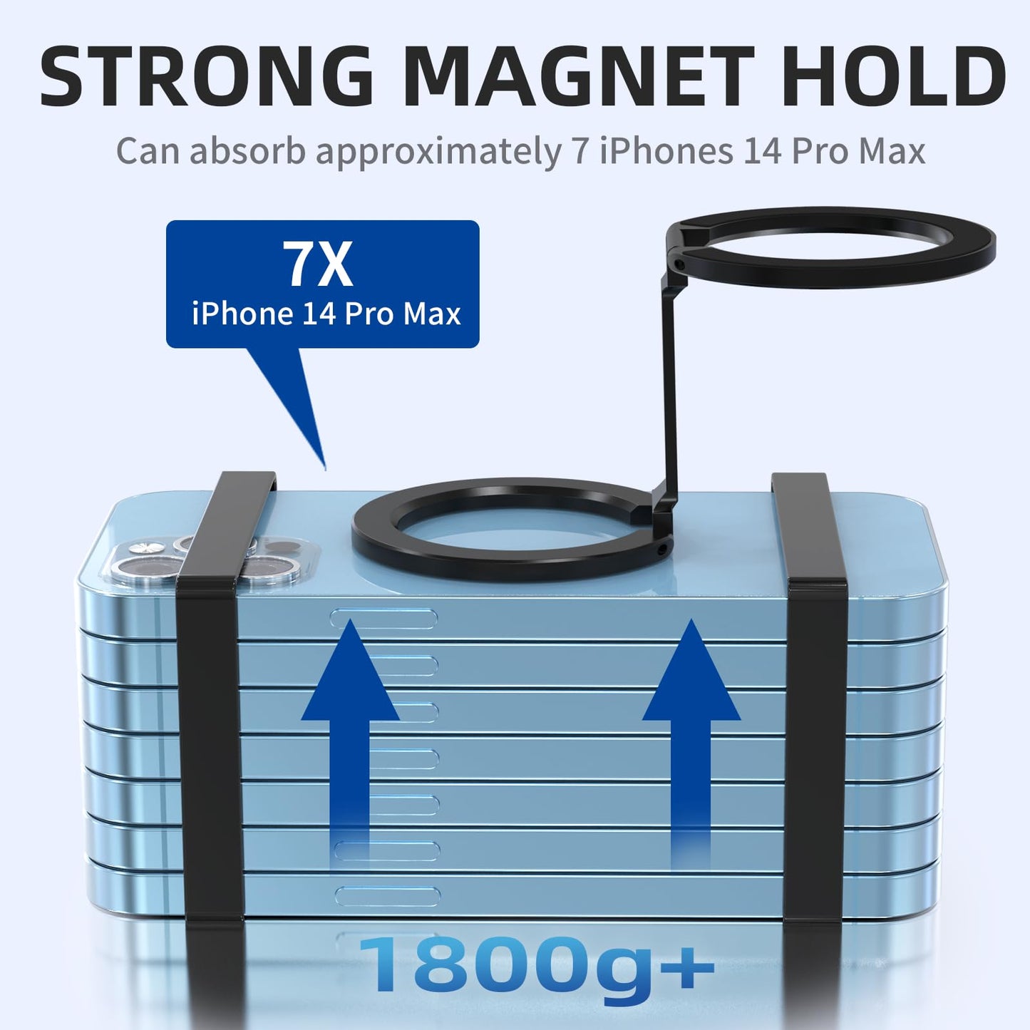 Rimyam Magnetic Phone Ring Holder for MagSafe 360°Rotation Finger Grip Stand Adjustable Cellphone Kickstand Mag Safe Accessories for iPhone
