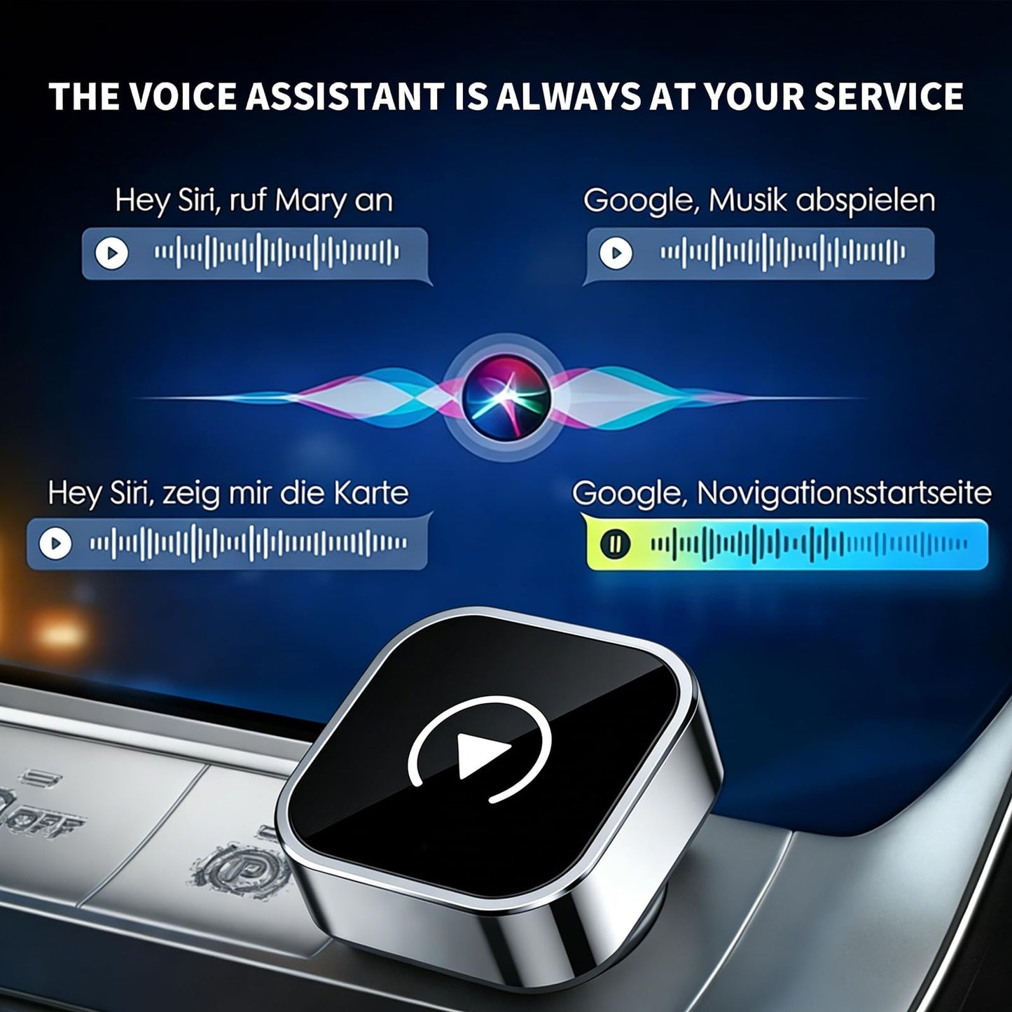 Promoterk Wireless CarPlay and Android Auto Adapter, Ultra-Compact Aluminum Design with Dual-Band Technology, USB-C/USB-A Compatible for Wired CarPlay