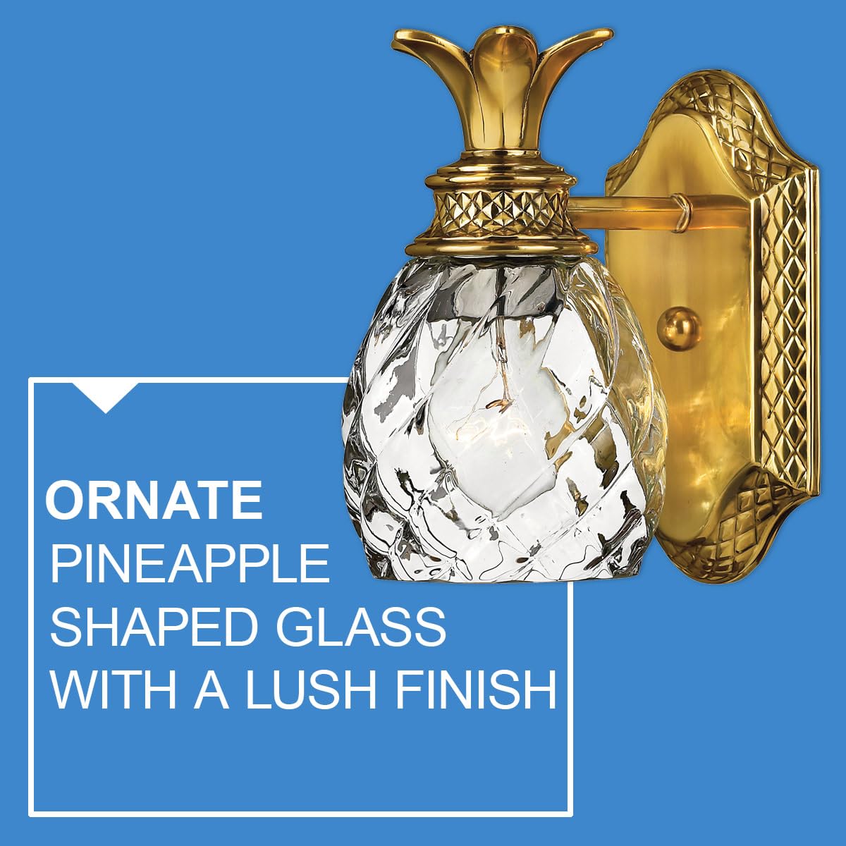 Hinkley Plantation Tropical One Light Bathroom Vanity Fixture, Burnished Brass
