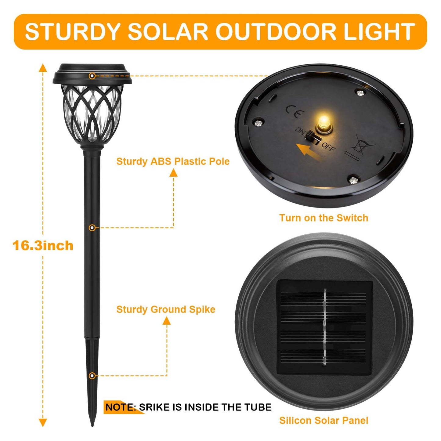 ruhotili Solar Lights Outdoor 12 Pack Solar Garden Lights Waterproof IP65 Solar Landscape Lights Solar Pathway Lights for Patio, Yard, Driveway