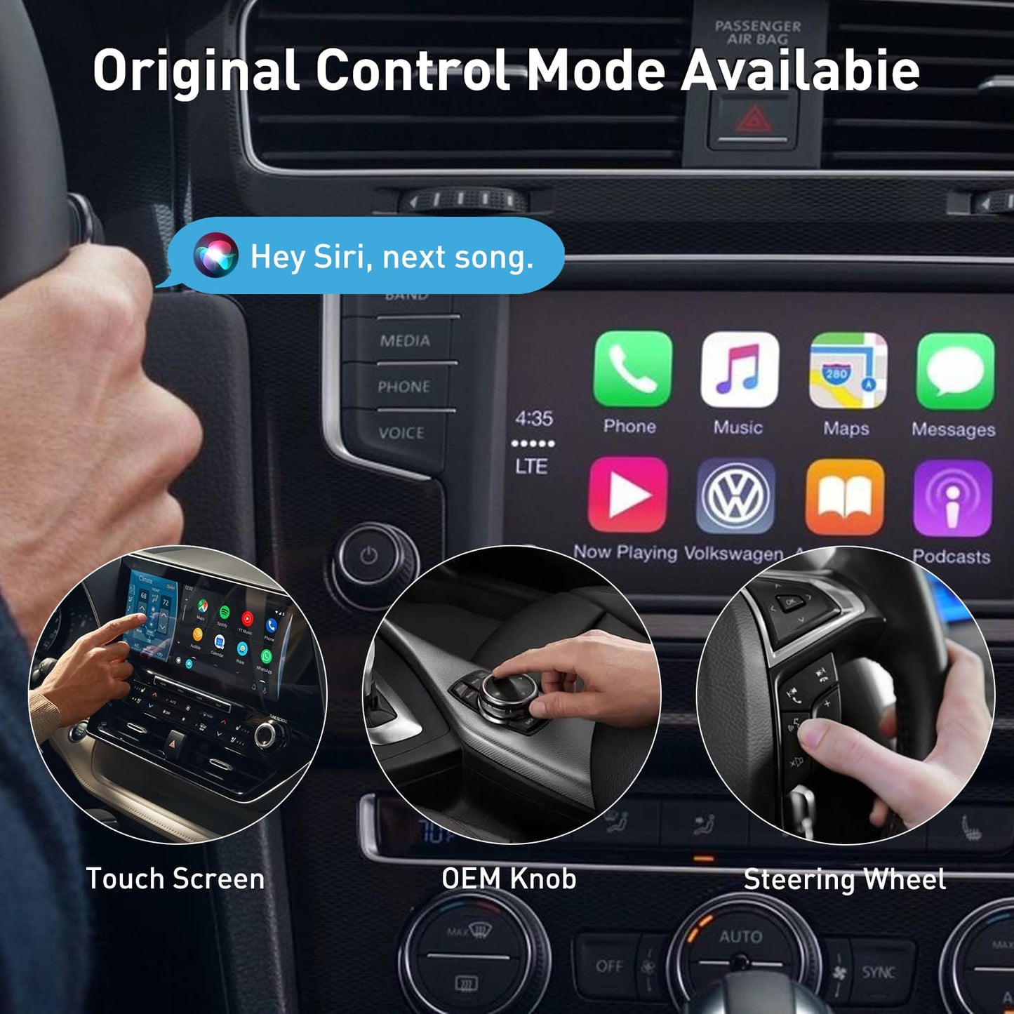 iGENJUN Wireless CarPlay Adapter 2026 Upgrade Mini Design, USB/USB-C Plug & Play Converts CarPlay to Wireless - Easy Use Fast Stable Connection Car