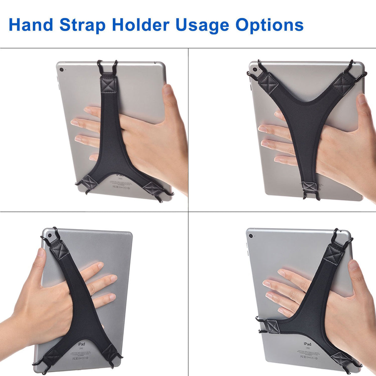 TFY Security Hand Strap Holder for Tablets Anti-Drop Secure Grip Black