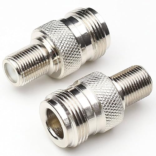 ANHAN F Type Female to N Type Female Connector Adapters RF Coax Straight Antenna Adapter 2Packs