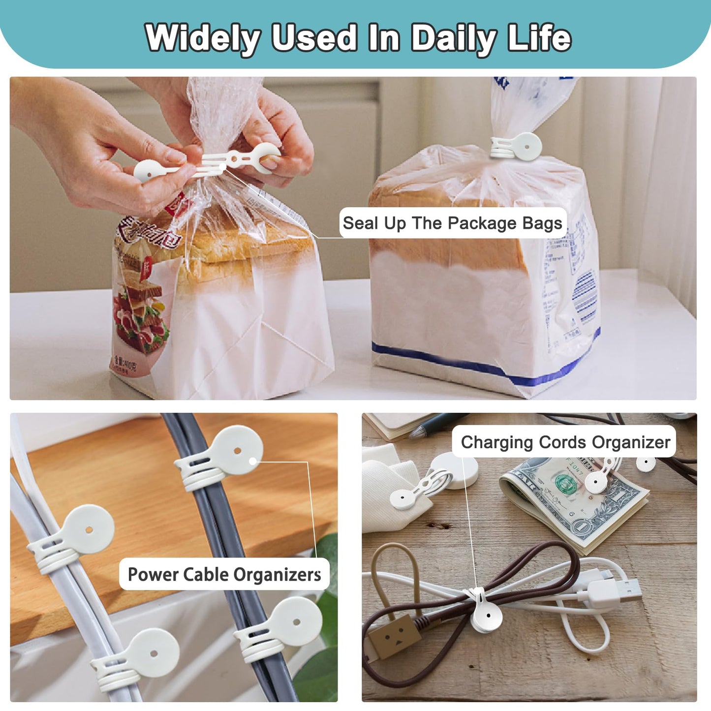 Xuuza Cord Ties 10-Pack, White Silicone Cord Organizer Magnetic Cord Holder Strap Winder Rubber Magnet Ties For Refrigerator Toaster Oven Kitchen