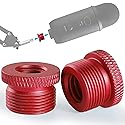 2 Pack Screw Thread Adapter, 5/8" Male to 3/8" Female Mic Screw for Blue Yeti/Blue Snowball/Blue Yeti X Microphone Stand Mount by Frgyee (Red)