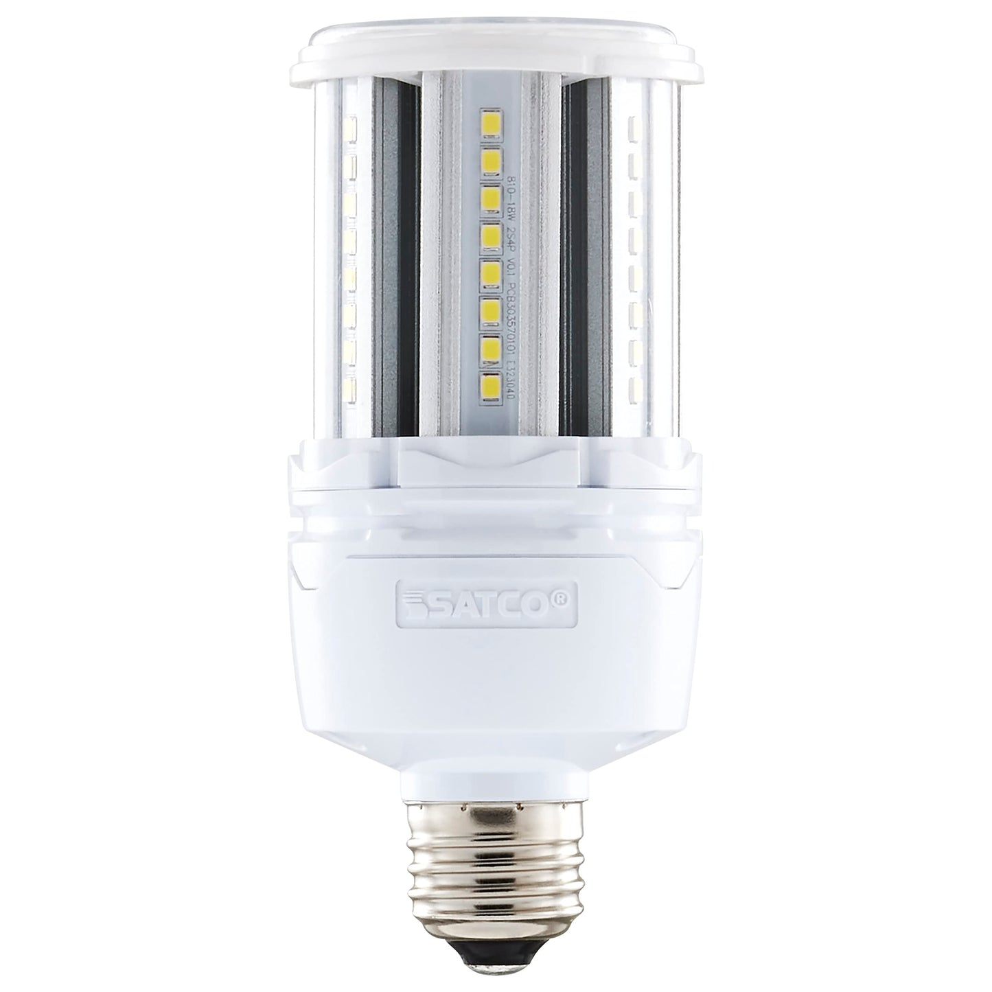 Satco 18W LED Corn Cob Light Bulb, HID Replacement for Garage & Commercial Lighting, 5000K Daylight, E26 Base, Ballast Bypass, Indoor/Outdoor