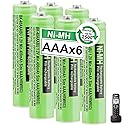 OSIM 6Pack BK-40AAABU Ni-MH AAA Rechargeable Batteries 1.2V AAA Ni-MH Rechargeable Batteries 400mah for Panasonic Cordless Phones, Remote Controls