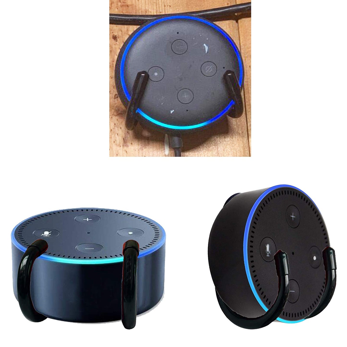 Pmsanzay 1 Pack Adjustable Solid Metal Wall Mount Stand Holder Stand Bracket Hanger Stand for Echo Dot (1st Gen) Echo Dot (2nd Gen) Echo Dot (3rd Gen)
