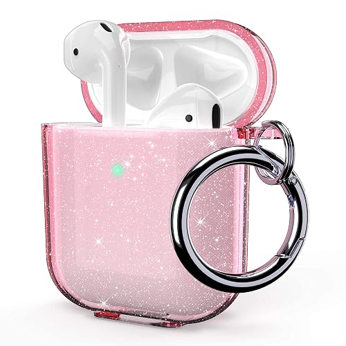 ULAK Compatible with AirPods Case Cover, Clear AirPods 2nd Generation Protective Cover Soft TPU Transparent Shockproof Case Accessories with Keychain