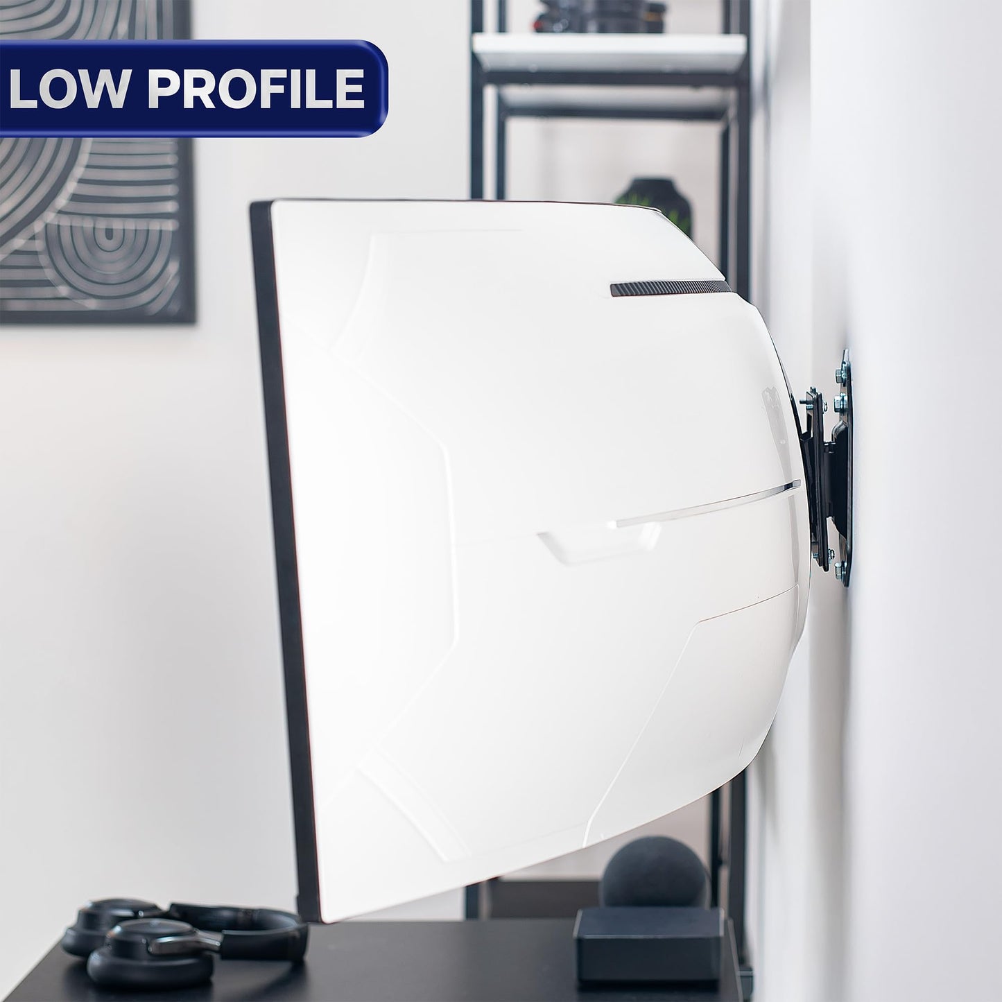 VIVO Low Profile Heavy Duty Ultrawide Monitor Wall Mount for up to 49 inch Screens, Holds 44 lbs, Max VESA 100x100, Black, Mount-VWLP1