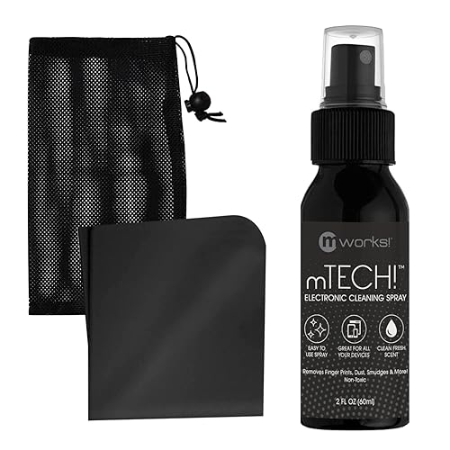 mTech! Electronic Cleaning Kit with Spray Bottle & Cloth [Travel Size] Screen Cleaning Kit for Smartphones, Tablets, TVs, Laptops and All Tech