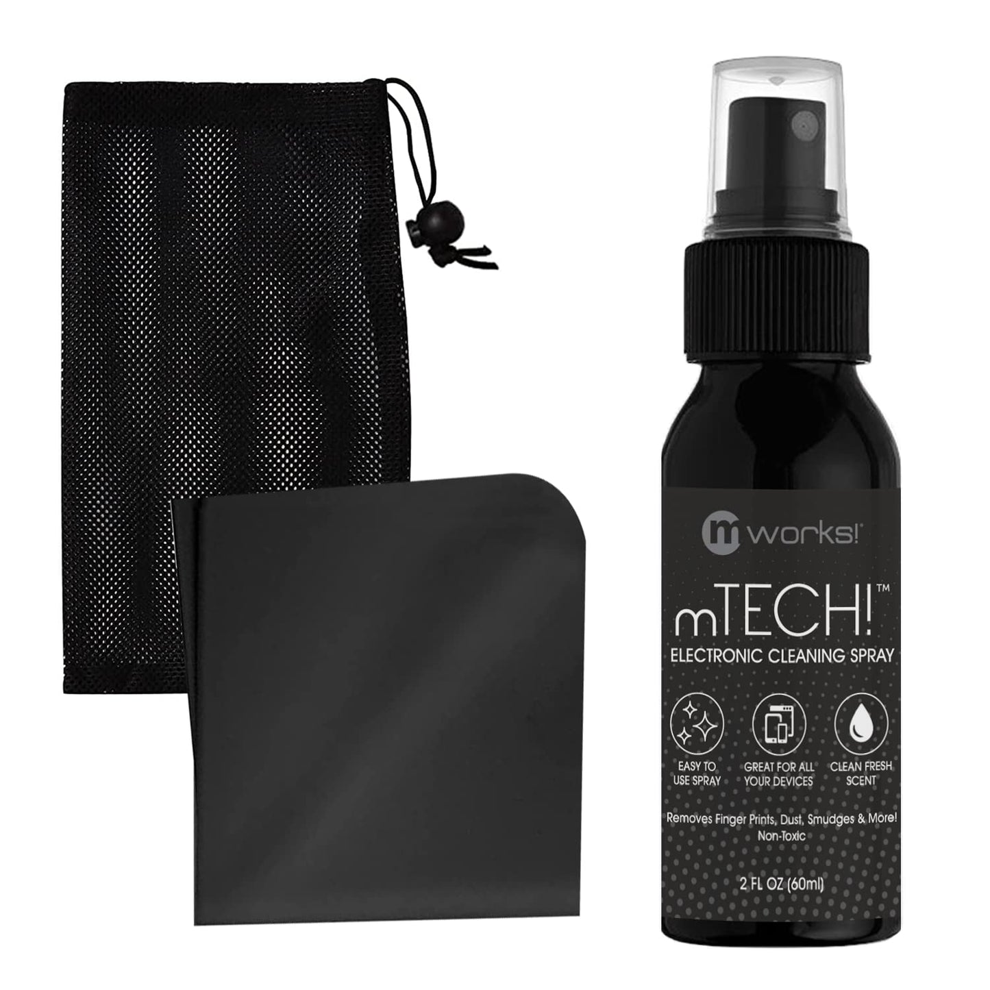 mTech! Electronic Cleaning Kit with Spray Bottle & Cloth [Travel Size] Screen Cleaning Kit for Smartphones, Tablets, TVs, Laptops and All Tech