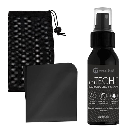 mTech! Electronic Cleaning Kit with Spray Bottle & Cloth [Travel Size] Screen Cleaning Kit for Smartphones, Tablets, TVs, Laptops and All Tech