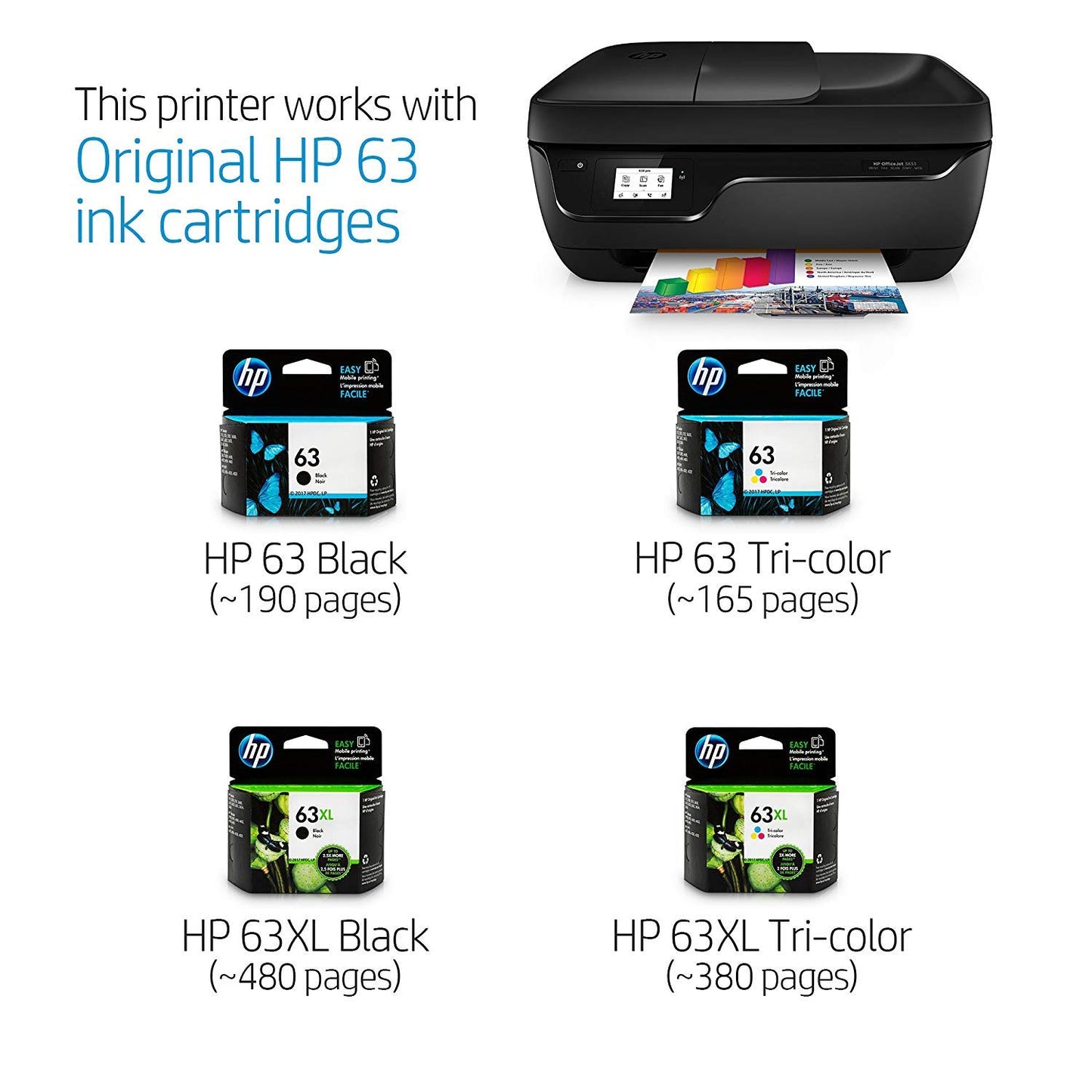 HP OfficeJet 3833 All-in-One Printer, Instant Ink, Works with Alexa (K7V37A)