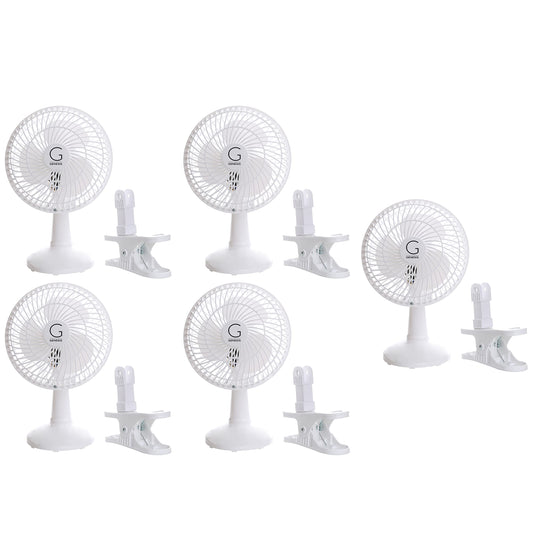 Genesis 6-Inch Clip Convertible Table-Top & Clip Fan Two Quiet Speeds - Ideal For The Home, Office, Dorm, More White (A1CLIPFANWHITE)