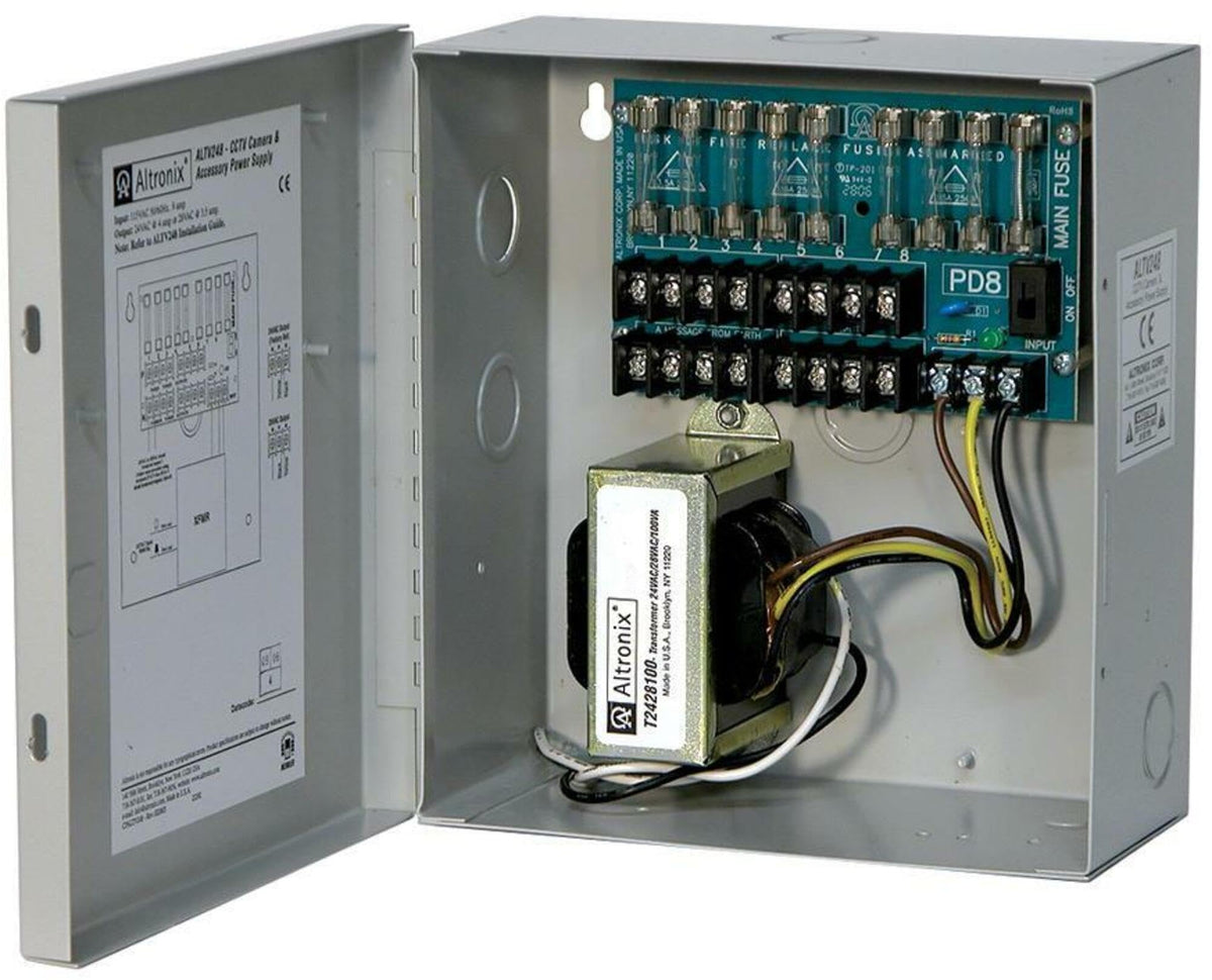 ALTRONIX ALTV248 115 VAC, 24/28 VAC @ 4 AMP, BC100 Enclosure, CCTV Power Supply, Grey