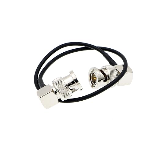 Uonecn Flexible HD SDI Cable RG179 Right Angle BNC Male to Right Angle BNC Male 75ohm for Blackmagic HyperDeck Shuttle and BMCC BMPC Hyperdeck Cameras