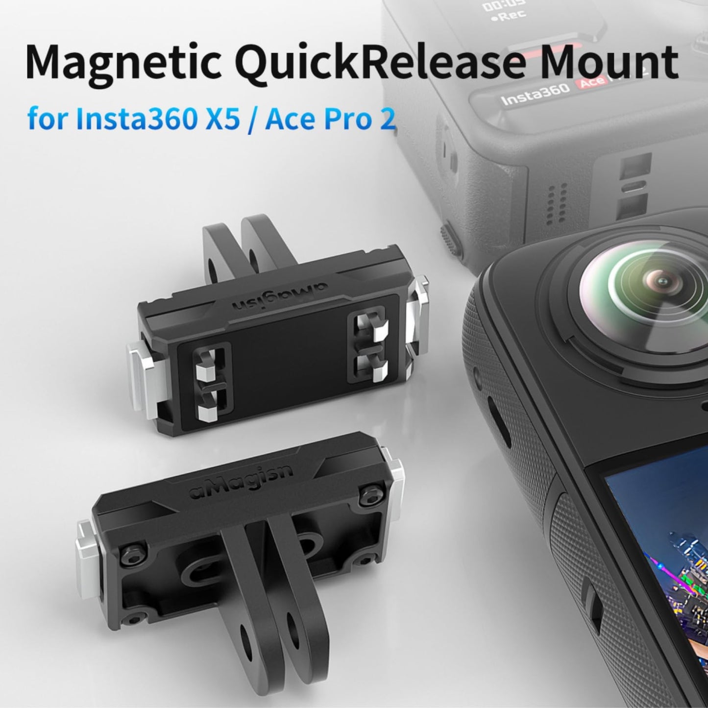 Ferbao Magnetic Mount for Insta360 X5/ Ace Pro 2/Ace Pro,Quick Release Adapter for Insta360 X5