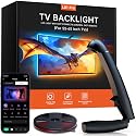 FFJ TV LED Backlight with Sensor, 14.7ft Cuttable RGB Lights that Change with TV for 55-65 Inch Screen and PC Monitor, Smart App Control, Game & Music