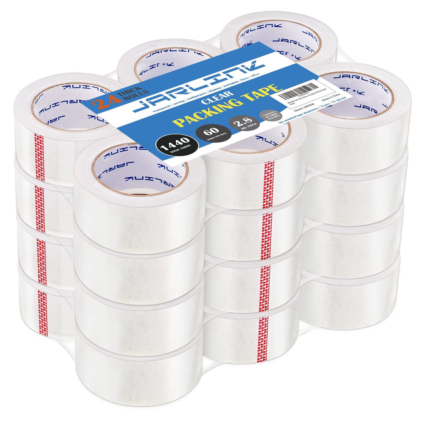 JARLINK 24 Rolls Clear Packing Tape, Heavy Duty Packaging Tape