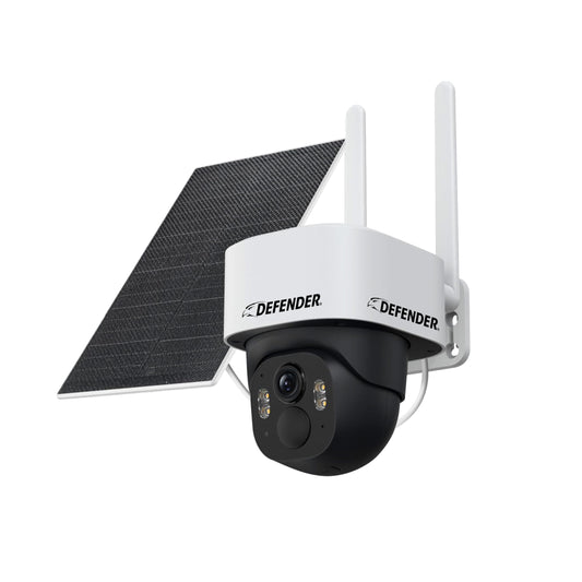 Defender 4G LTE 2K+ AI Frontier PTZ Wireless Outdoor Security Camera, 5W Solar Panel, 360° AI Tracking, Deterrence, 2 Way Talk, 9400maH Battery, Works
