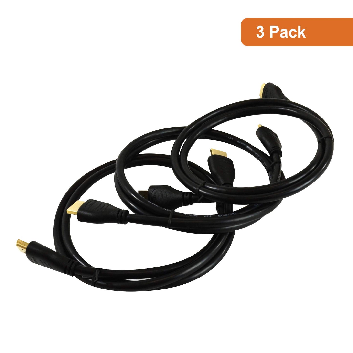 J-Tech Digital HDMI Cable 3ft Supporting 4K@60Hz 4:4:4 Ultra High Speed 18Gbps, HDR10, ARC - 100% Triple Shielded - 24k Gold Plated Connectors