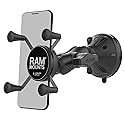 RAM MOUNTS Phone Mount for Car Windshield & Dash with Low-Profile Twist-Lock Suction Cup, X-Grip Holder with Short Arm for Smartphones