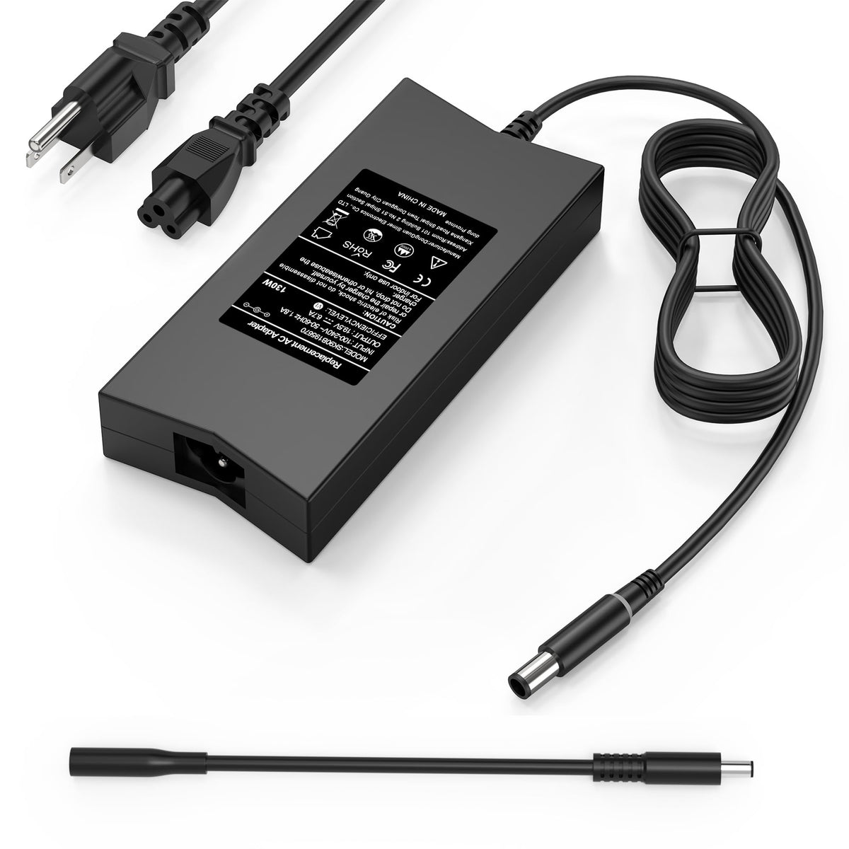 QIOUZW 130W 19.5V 6.7A 7.4mm Tip Laptop Charger Compatible with Dell Inspiron 15 7559 N7110 N5110 Precision M20 M60 M70 M90,Dell XPS 15 L502X 17